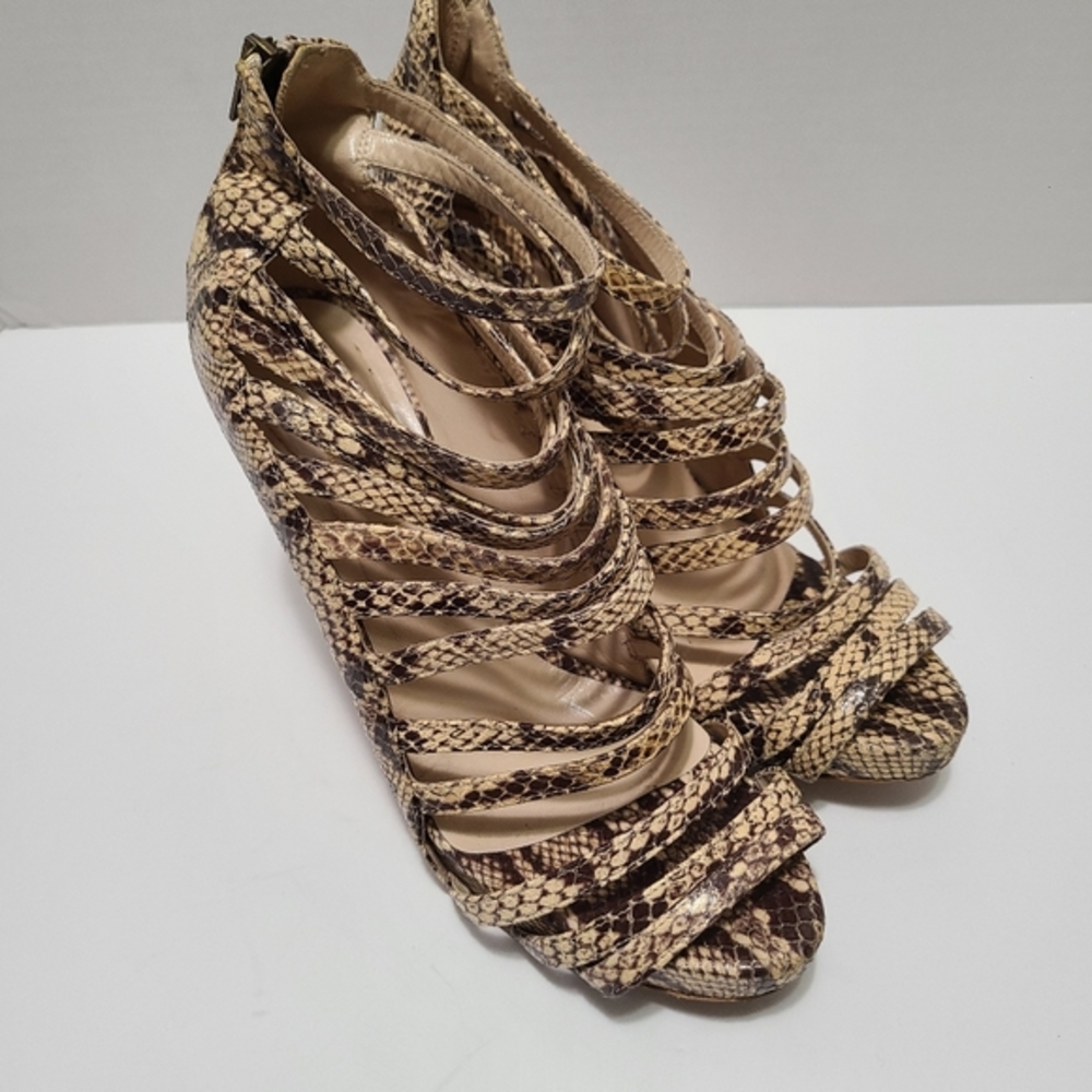 Loeffler Randall Snake Skin Strappy Heels 9‎